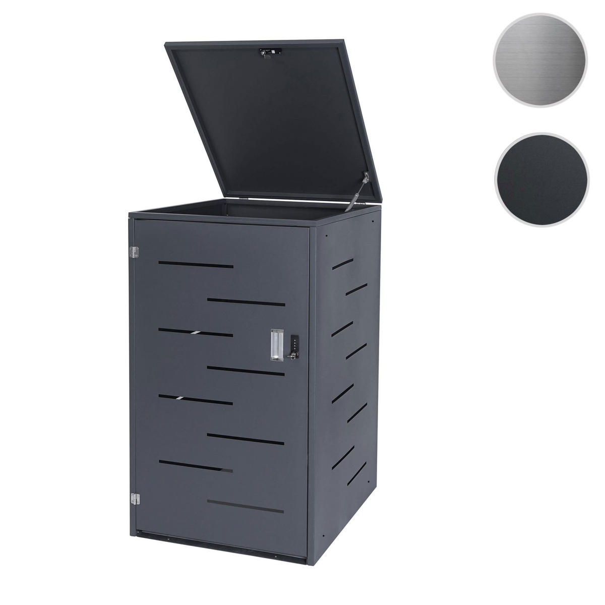 MÜLLTONNENBOX 116,5x66x80cm erweiterbar Anthrazit - Anthrazit, Metall (66/116.5/80cm) - PROREGAL