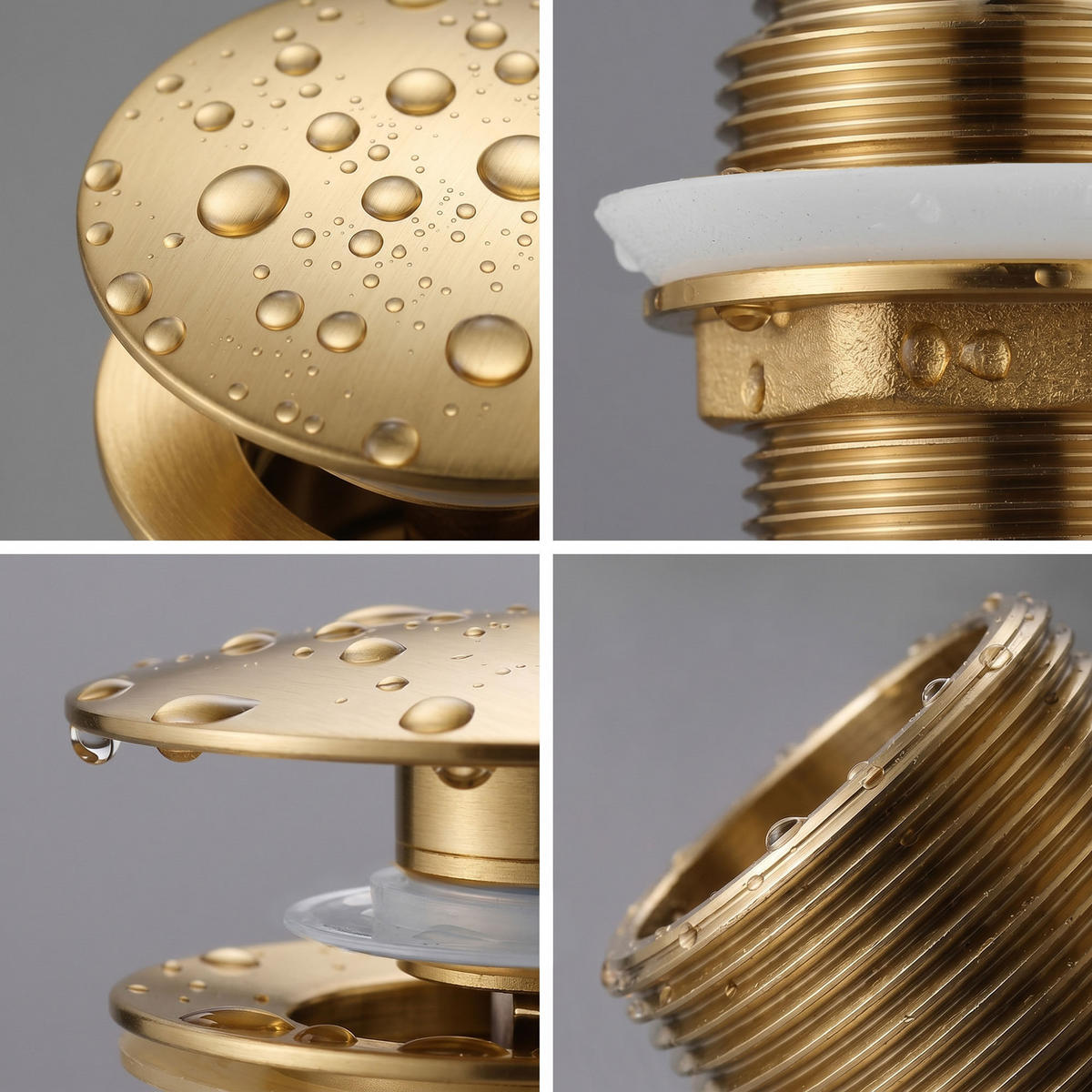 CLICK-CLACK-ABLAUFVENTIL Gold - Goldfarben, Metall (6.6/10.2/10.2cm) - Akord