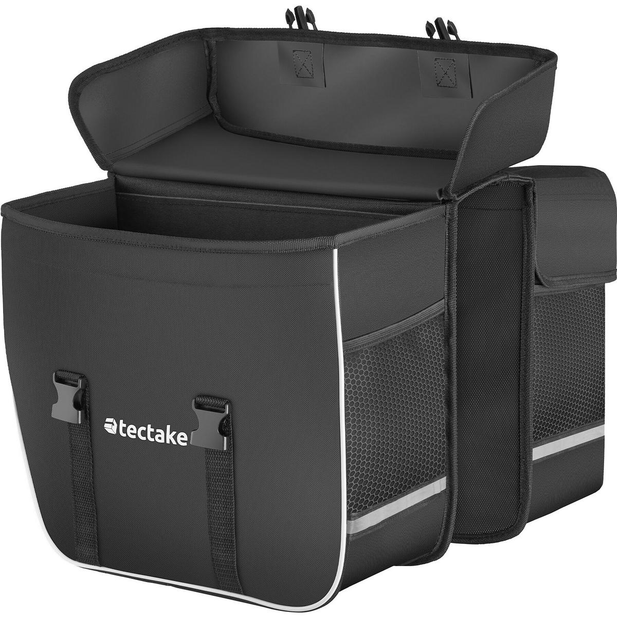 FAHRRADTASCHE Georg mit Fahrradrahmentasche ,wasserabweisend und robust,schwarz - Schwarz, Textil (9.5/10/20cm) - tectake