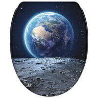 WC-SITZ mit Absenkautomatik & Top Fix Earth - Schwarz, Holzwerkstoff (37.7/5.5/48cm) - Sanilo