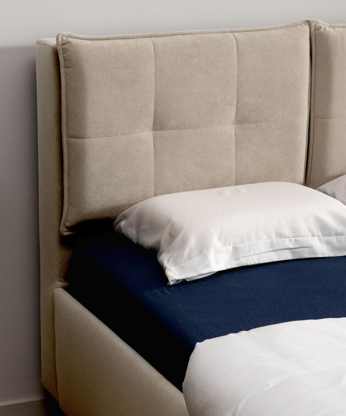 POLSTERBETT Belleo Beige 180x200 cm - Beige/Schwarz, Textil/Metall (180/200cm) - Selsey