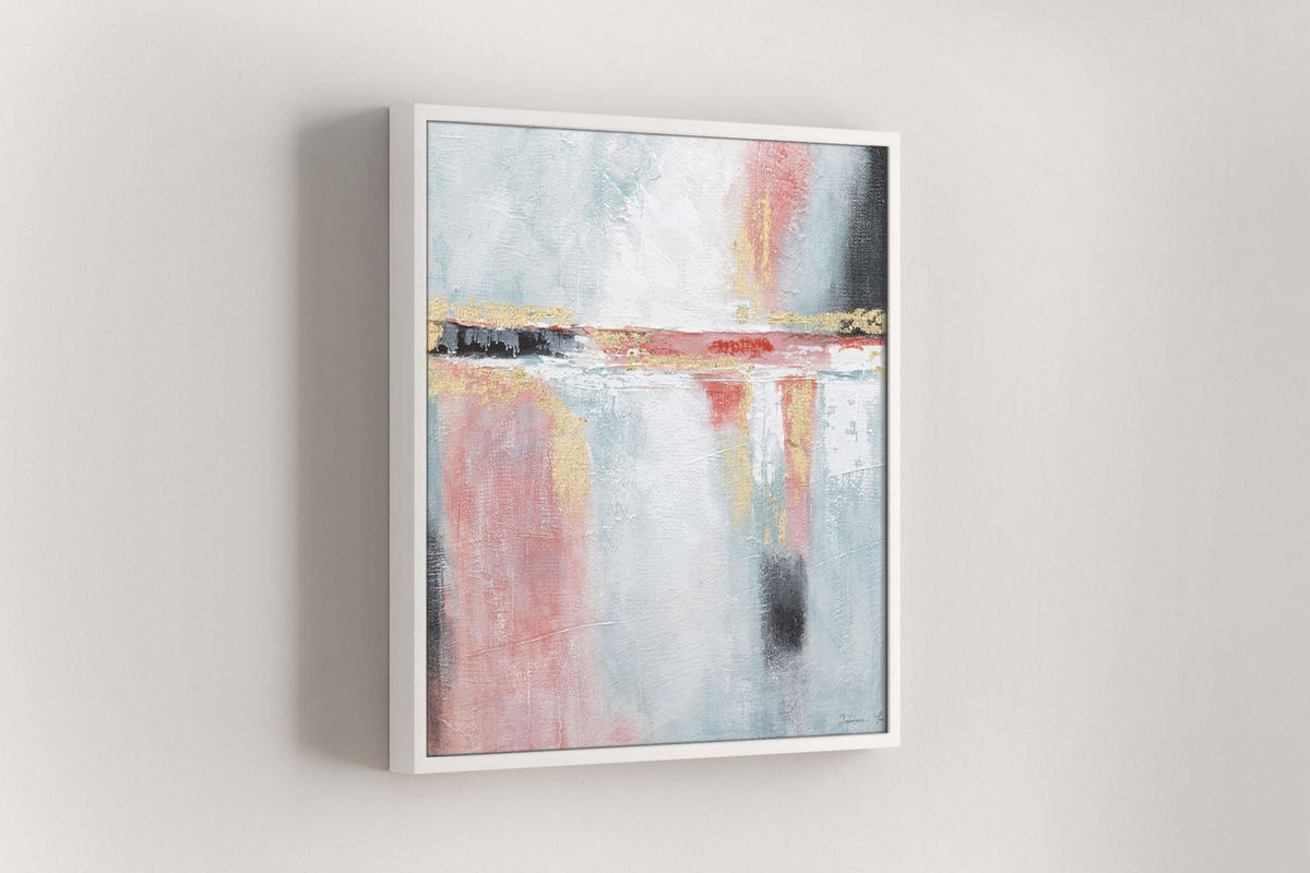 ACRYLBILD HANDGEMALT 80/80 cm - Pink, Holz/Textil (80/80cm) - KUNSTLOFT