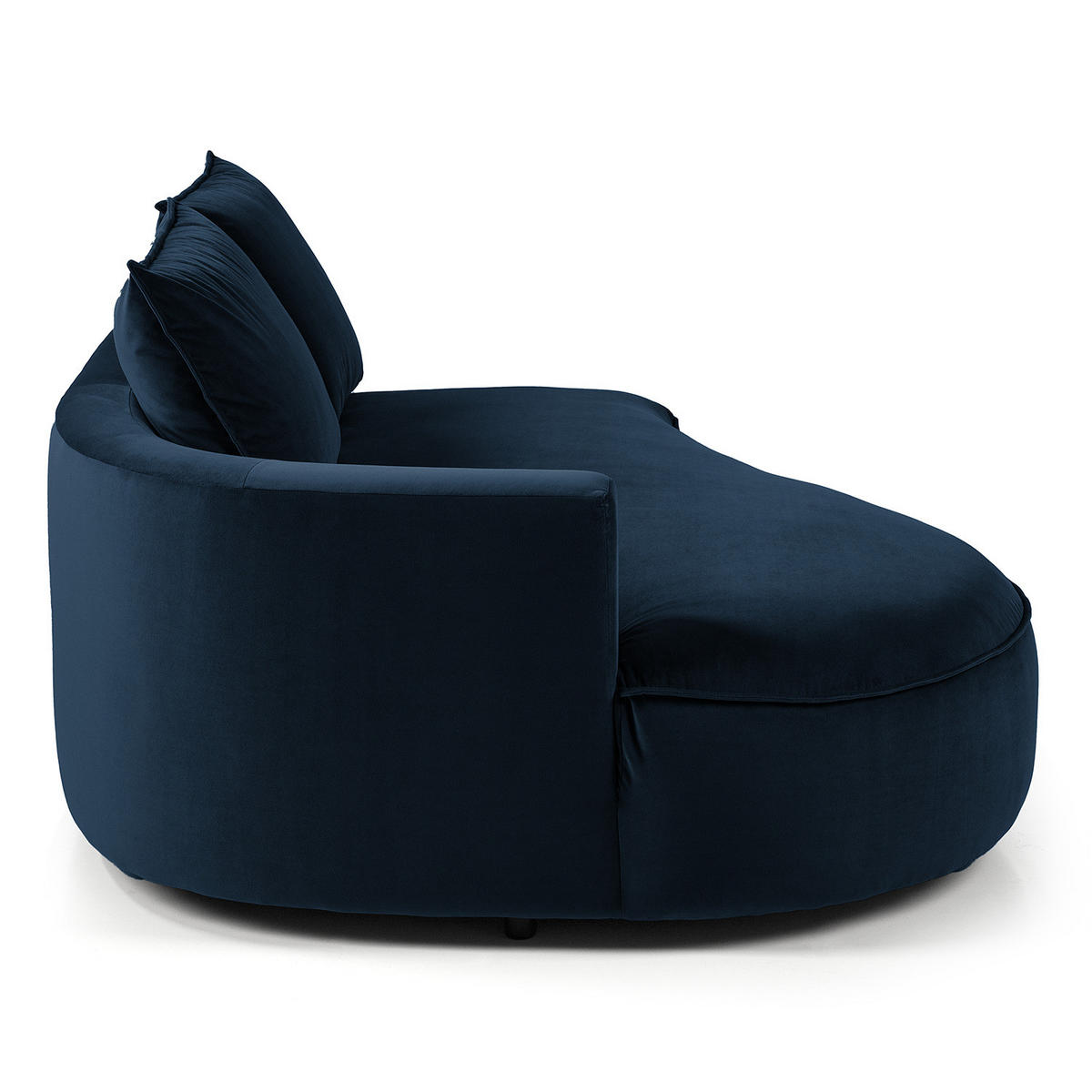 OTTOMANE - modular - Schwarz/Dunkelblau, Kunststoff/Textil (196/82/146cm) - home24