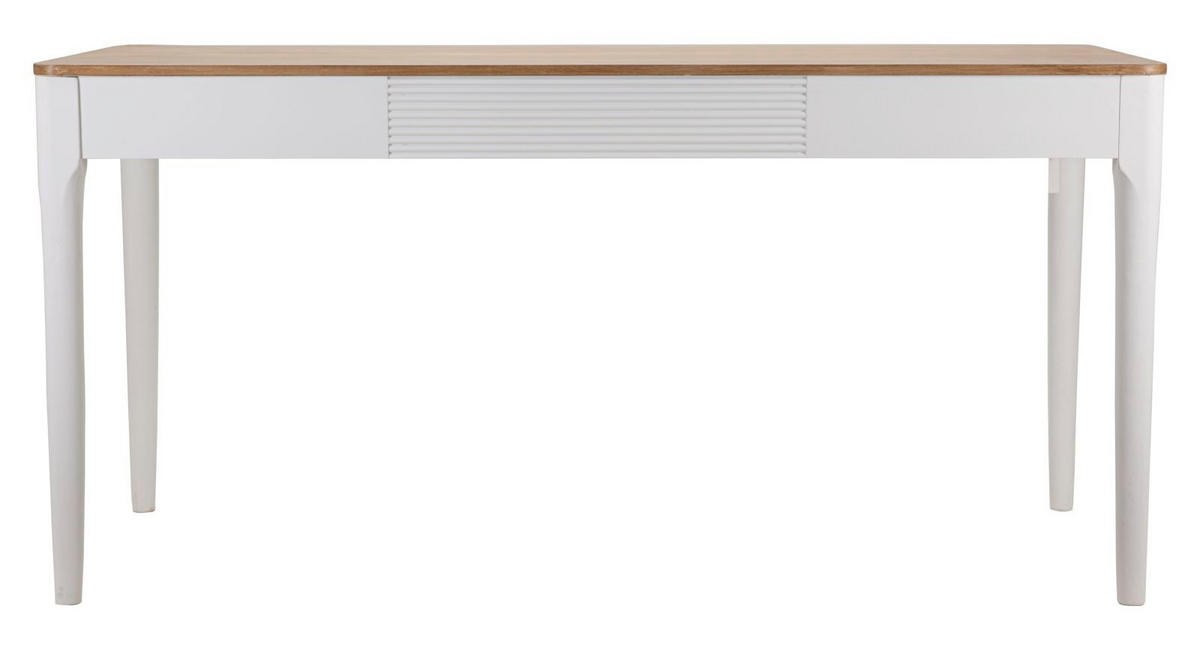 ESSTISCH Matera, weiß und braun, Eschenholz, Kiefernholz, MDF und Eisen, 180 x 90 x 80 cm - Weiß/Braun, Holz/Holzwerkstoff (90/180/80cm) - Mauro Ferretti