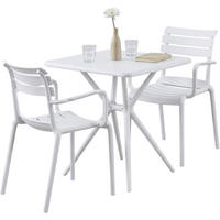 GARTENMÖBEL-SET Nora 2 Stühle 186x72x82cm Kunststoff Weiß Balkonset - Weiß, Kunststoff - DELUKE