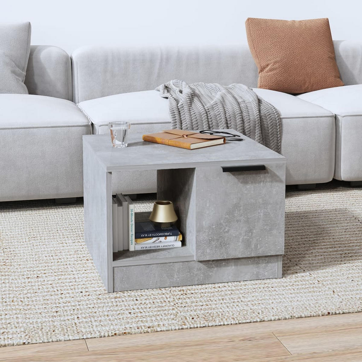 COUCHTISCH Betongrau 50x50x36 cm Holzwerkstoff - Grau, Holzwerkstoff (50/50/36cm) - furnicato