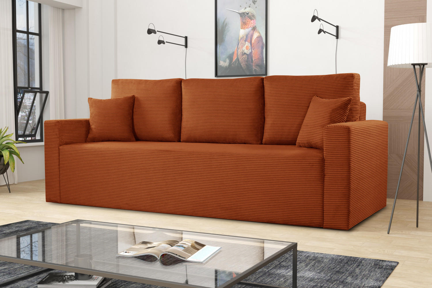 Thumbnail - Kaiser Möbel Schlafsofa, Kupfer, Textil, Füllung: Komfortschaum,Komfortschaum, einzeln stellbar,Rechteckig, 227x90x92 cm...
