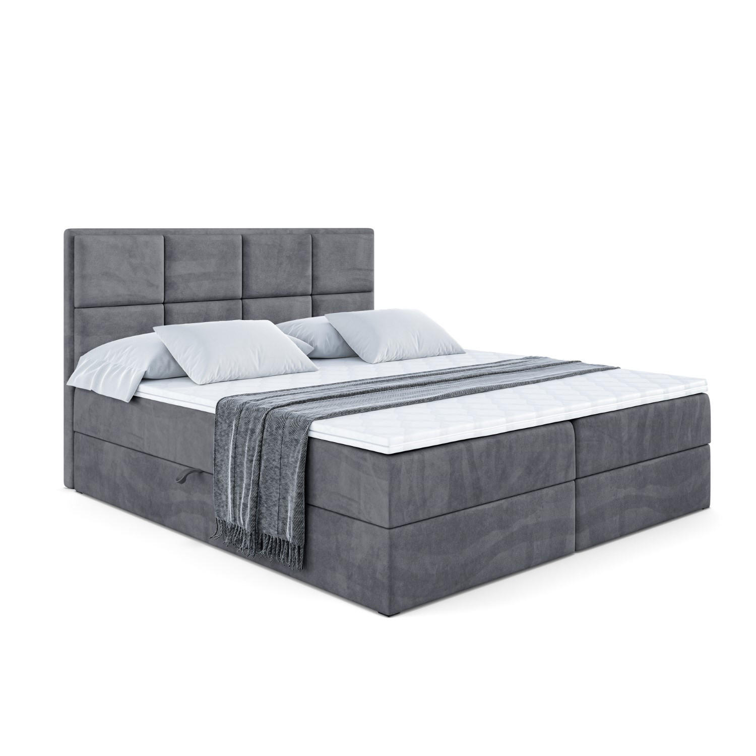 BOXBETT NOVA - 120x200 - H3 - Dunkelgrau - Dunkelgrau, Holzwerkstoff (120/200cm) - ALTDECOR