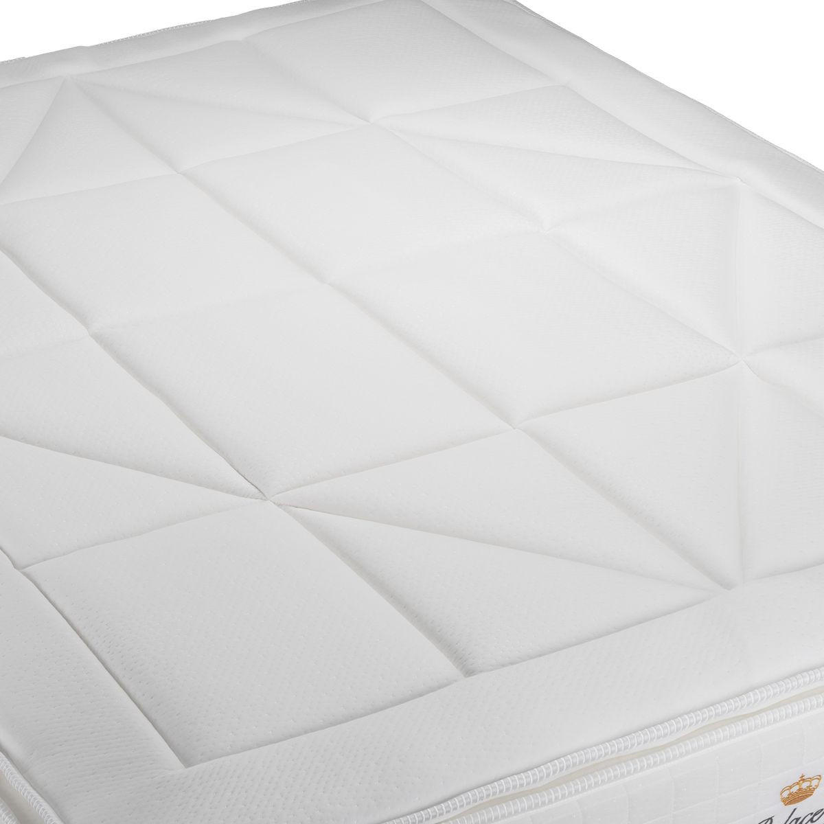 BETT George V Taschenfederkern und Memory-Schaum 90 x 200 cm h1 - Kit Bettgestell Schwarz - Beige/Schwarz, Karton/Holz (90/200cm) - ROYAL PALACE BEDDING