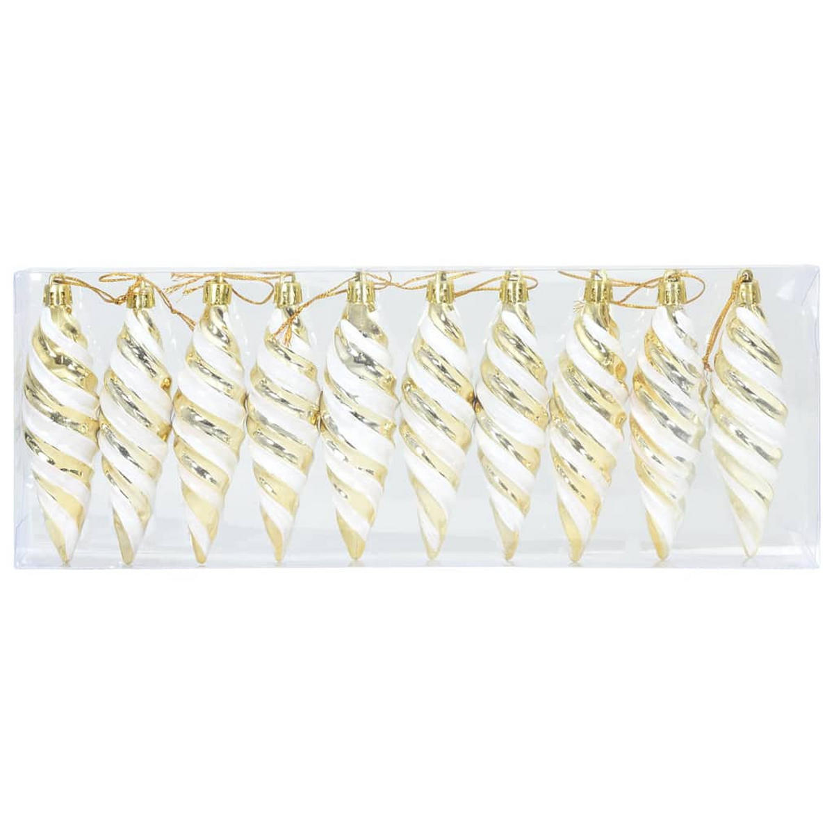 WEIHNACHTSKUGEL Spiralenform 40 -teilig 3/11 cm Gold Kunststoff - Goldfarben, Kunststoff (3/11/3cm) - vidaXL