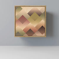 SIDEBOARD GEOMETRIC FUSION, Eichefarben, 57,5x42x57,5 cm, Ohne Füße - Eichefarben/Multicolor, Holzwerkstoff (57.5/57.5/42cm) - SpaceRebels
