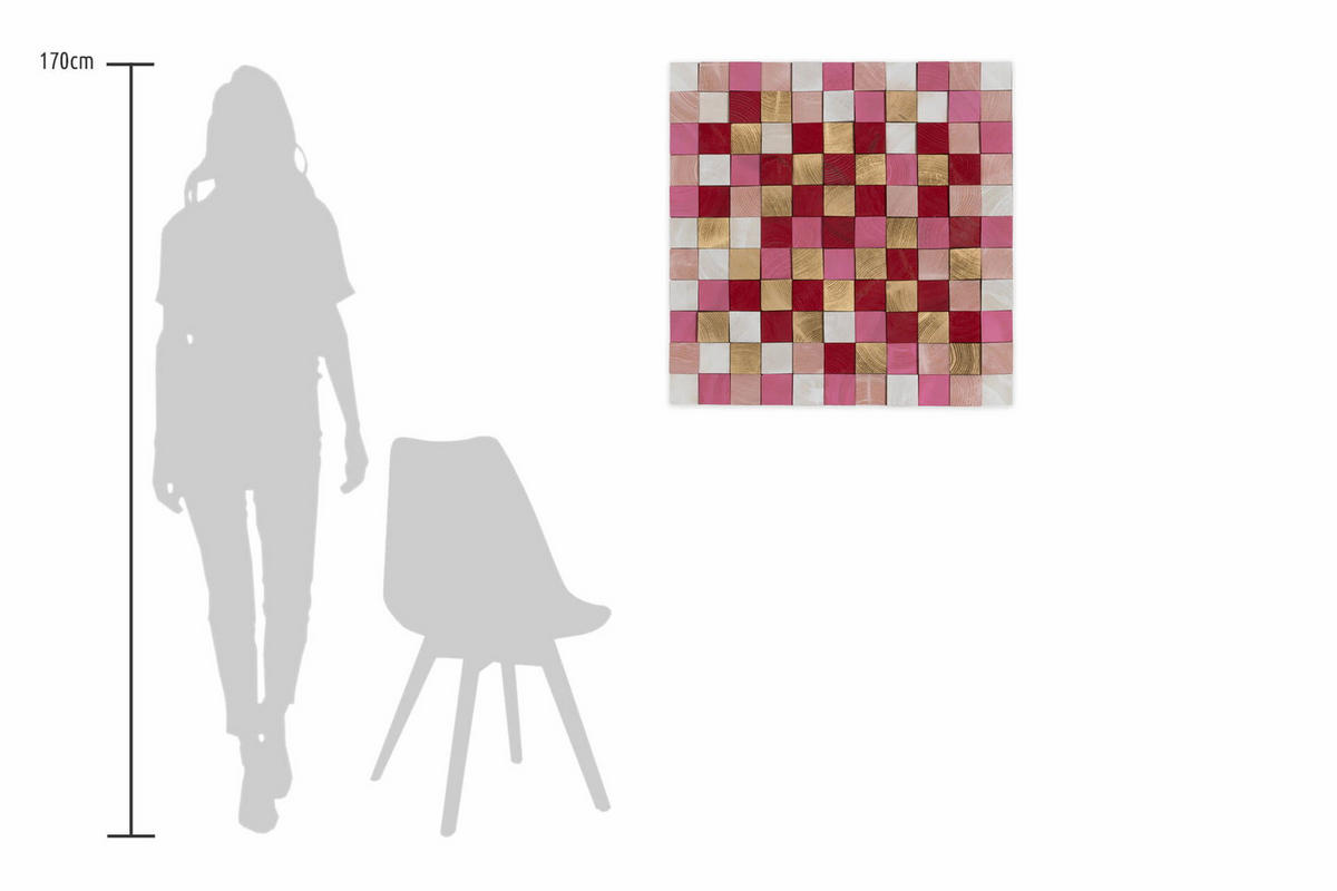 HOLZBILD Rot 75/75 cm - Rot, Holz (7/75cm) - KUNSTLOFT