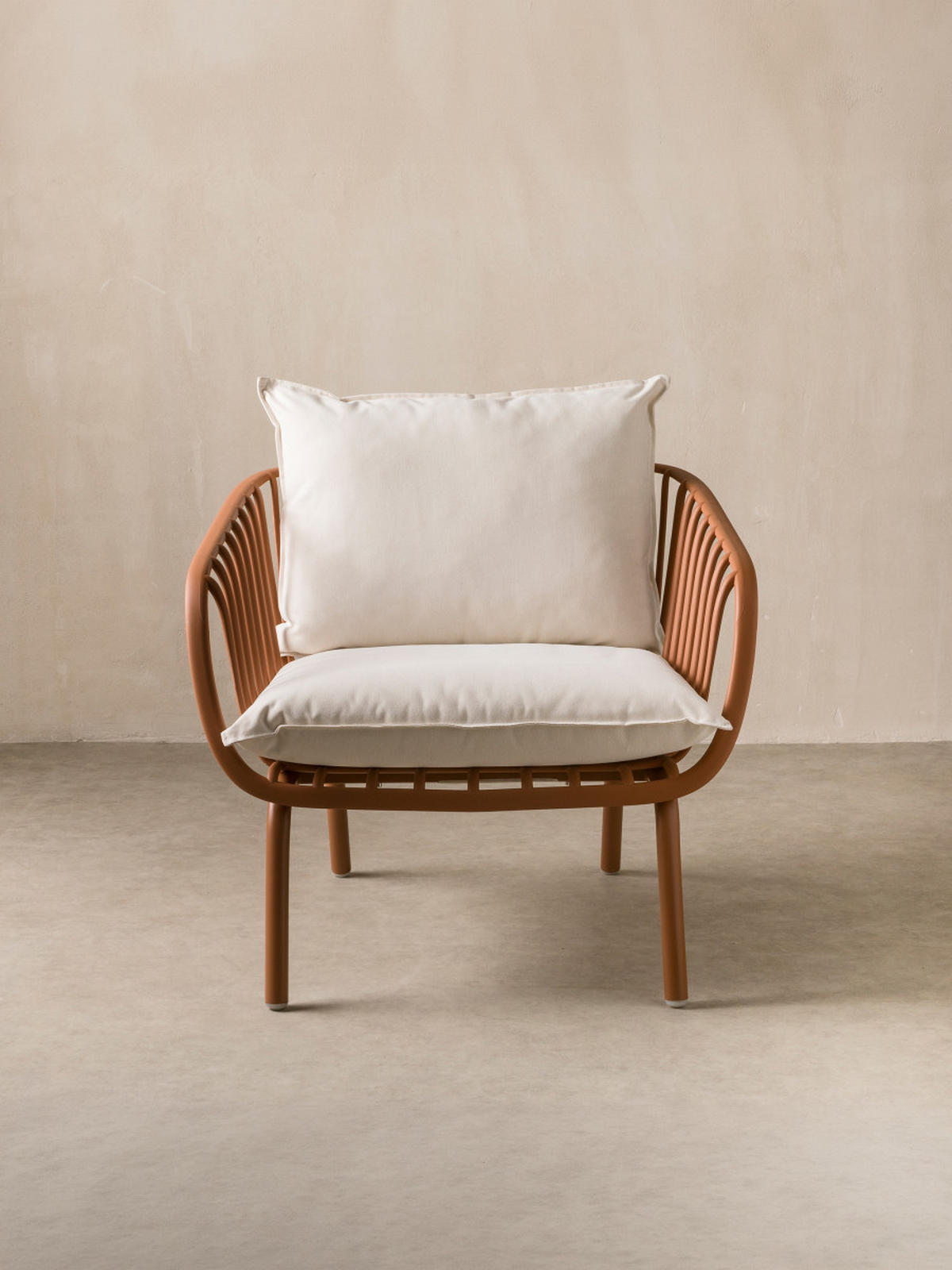 LOUNGESESSEL Madeira Terrakotta 78.5 cm x 80 cm - Terracotta, Metall (78/80/71cm) - Kenay Home