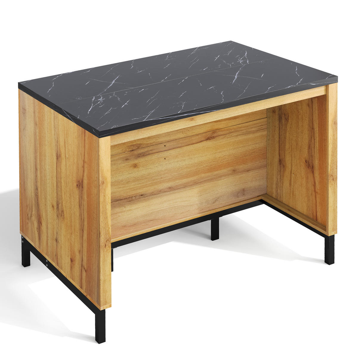 KÜCHENINSEL 120/75/90 cm Natur mit 2 Schubladen und 4 offenen Regalen - Naturfarben, Holz/Holzwerkstoff (115/99.5/40cm) - Oxeza