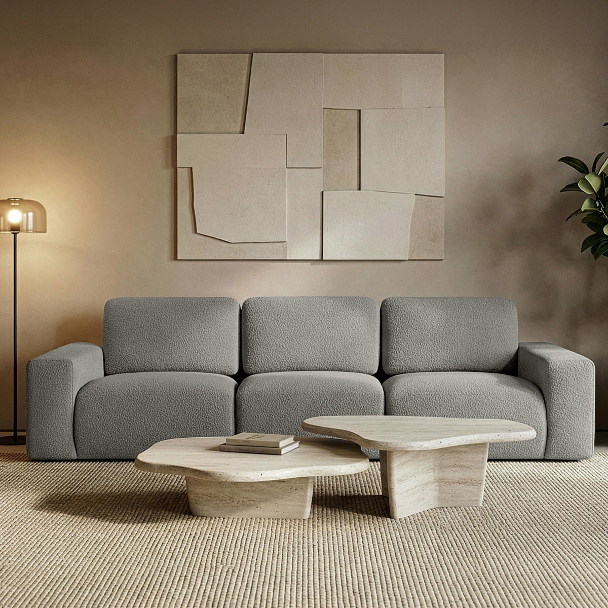 3-SITZER SOFA ZUCCO, Dunkelaschgrau - Dunkelgrau, Holz/Holzwerkstoff (292/85/100cm) - KONSIMO®
