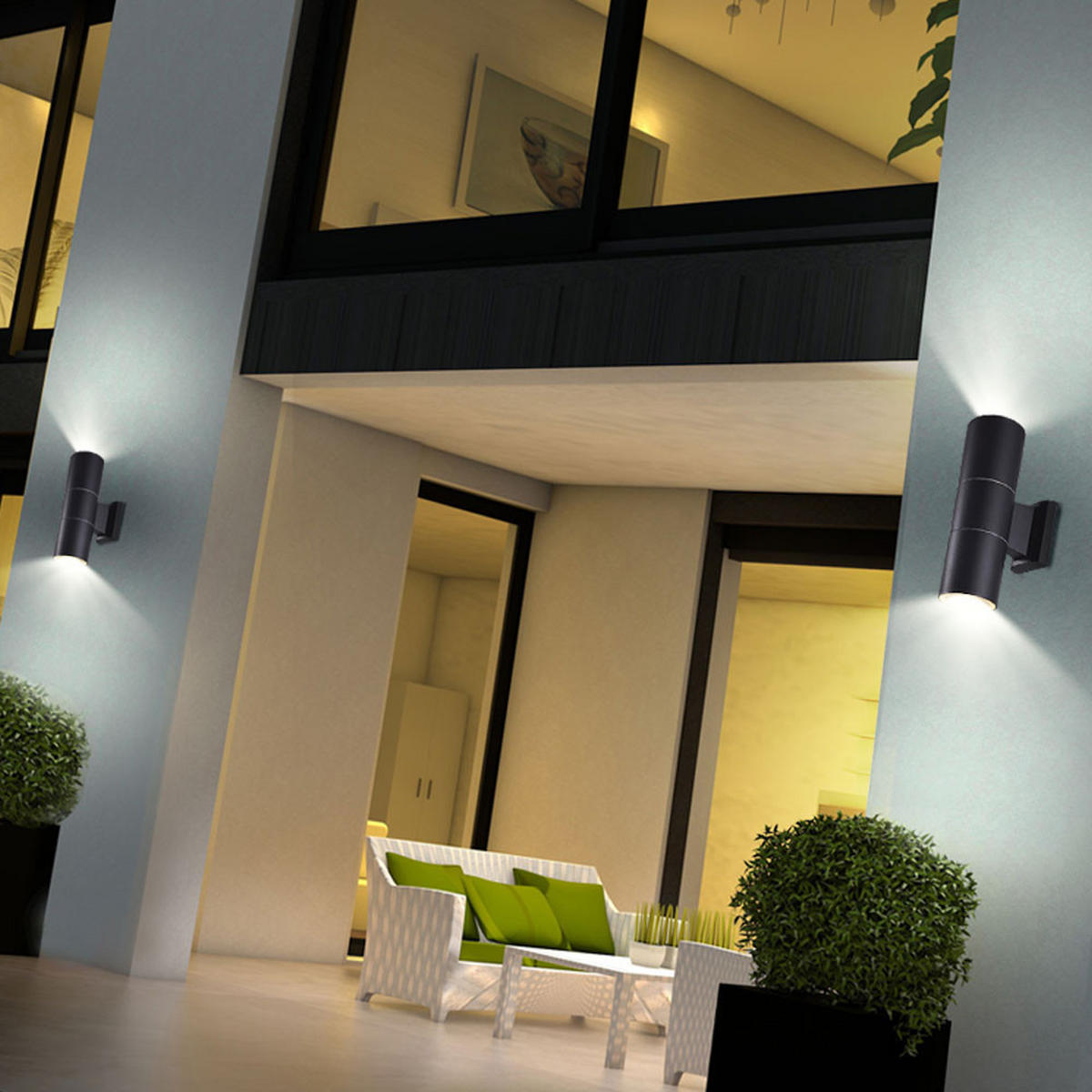 LED AUSSEN-WANDLEUCHTE Silber Aluminium Glas - Silberfarben, Glas (6.5/16.5/11.5cm)