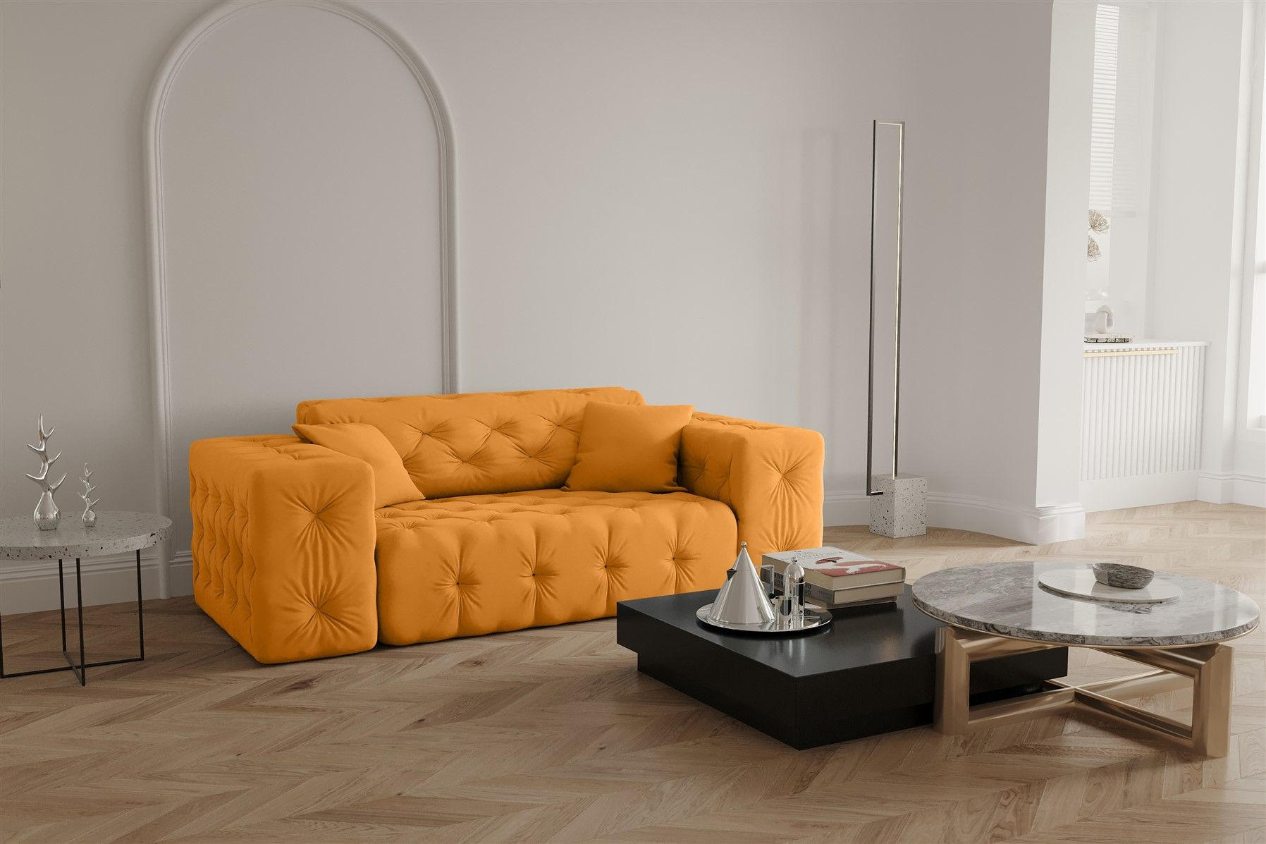SOFA 2-sitzer Chantal - Gelb, Holzwerkstoff/Textil (186/78/96cm) - Fun Möbel