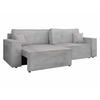 SCHLAFSOFA Karl Cord mit L-Funktion - Hellgrau/Schwarz, Holz/Kunststoff (245/82/139cm) - MIRJAN24