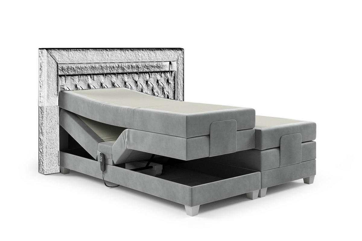 BOXSPRINGBETT Elektrisch Davide - Grün, Holzwerkstoff/Textil (180/200cm) - Fun Möbel