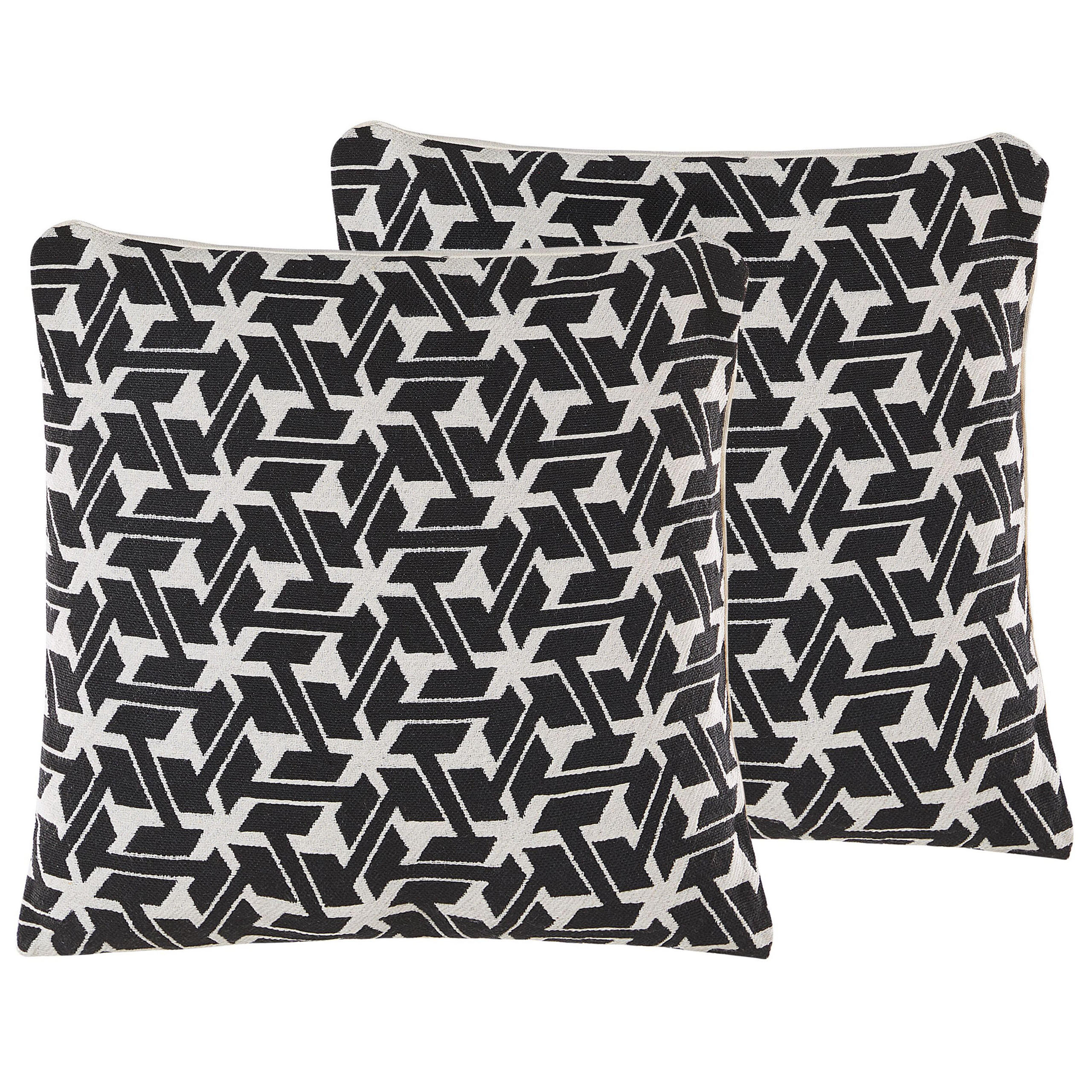 DEKOKISSEN 2er-Set Creme 45/45 cm Andirin - Creme, Naturmaterialien/Textil (45/45cm) - Beliani