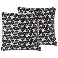 DEKOKISSEN 2er-Set Creme 45/45 cm Andirin - Creme, Naturmaterialien/Textil (45/45cm) - Beliani