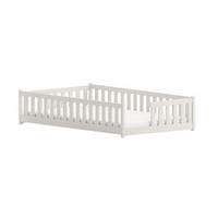 BODENBETT 120x200 cm in Baumwolle - Beige, Holz (120/200cm) - Kids Collective