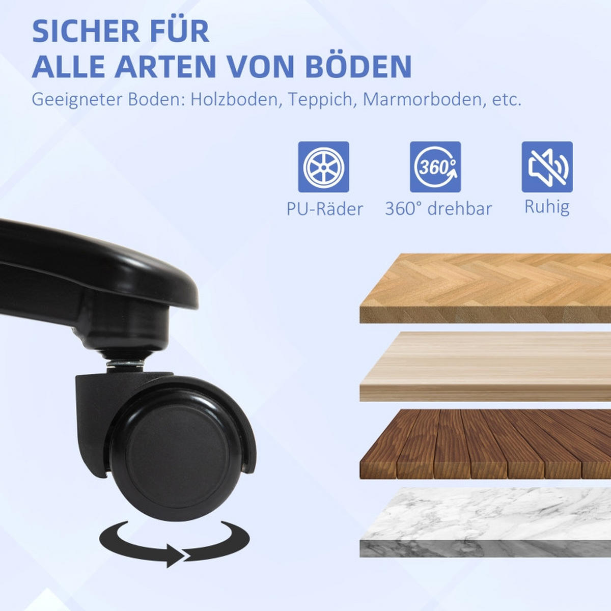 DREHSTÜHLE XXL höhenverstellbar Stoff Hellgrau - Grau, Metall (68.5/125/79cm) - SHOPENTRA