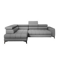 ECKSOFA BAGGIO Letto Stoff, Schlaffunktion, Bettkasten, Sitztiefe, Kopfstützen 280x196cm – Links – Grau - Grau, Holz/Textil (196/280cm) - DomoHome
