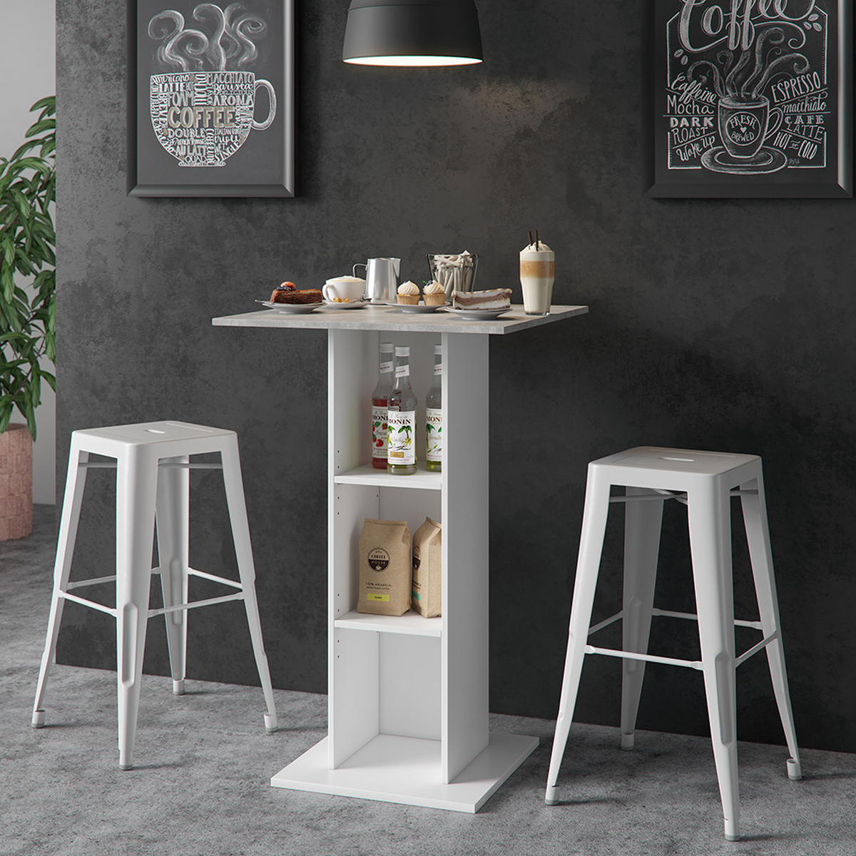 BARTISCH Rodeo Beton 70 x 70 cm - Grau, Holzwerkstoff (70/109/70cm) - Vicco