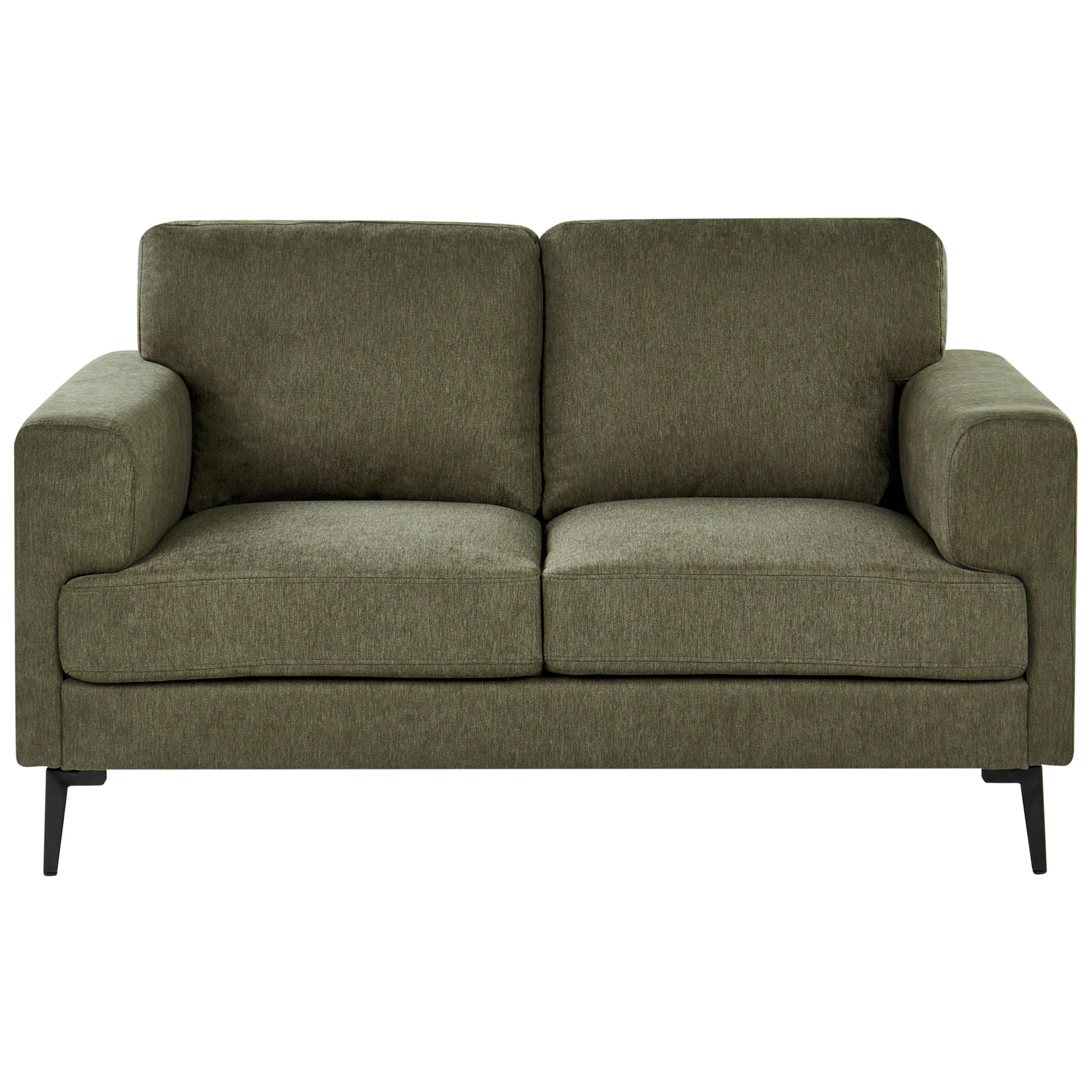 2-SITZER-SOFA Stoff Grün Lousto - Schwarz/Grün, Textil (156/85/65cm) - Beliani