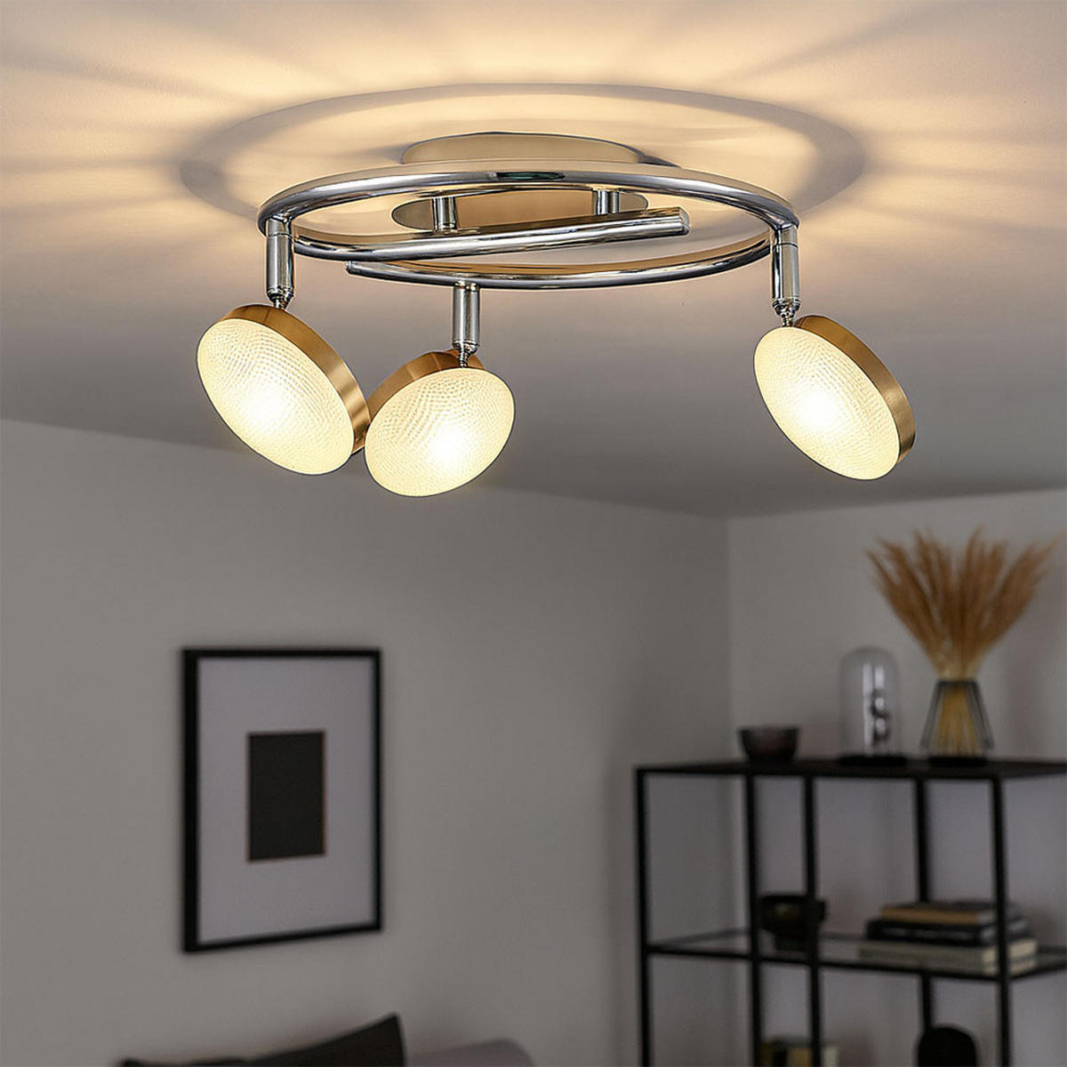 LED DECKENLEUCHTE Alu Chrom Silber - Silberfarben, Metall (25/25/16.5cm) - Globo Lighting