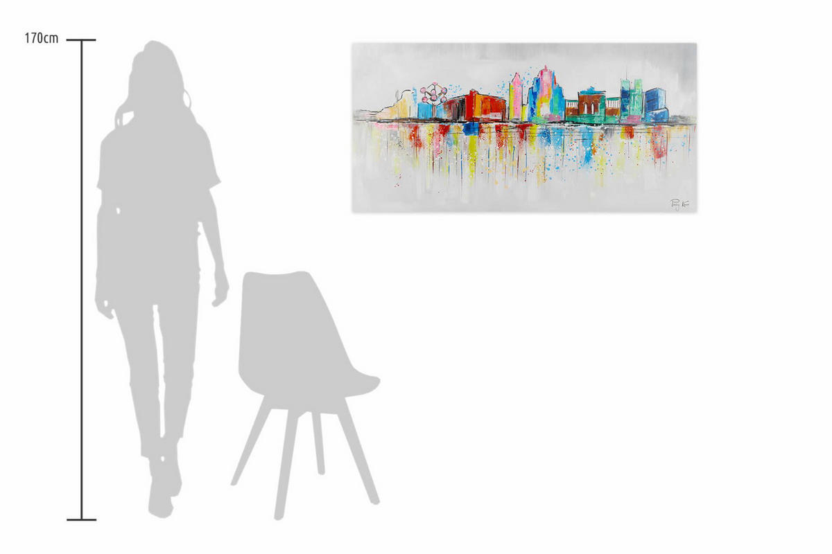 ACRYLBILD HANDGEMALT 120/60 cm - Multicolor/Grau, Holz/Textil (1.7/60cm) - KUNSTLOFT