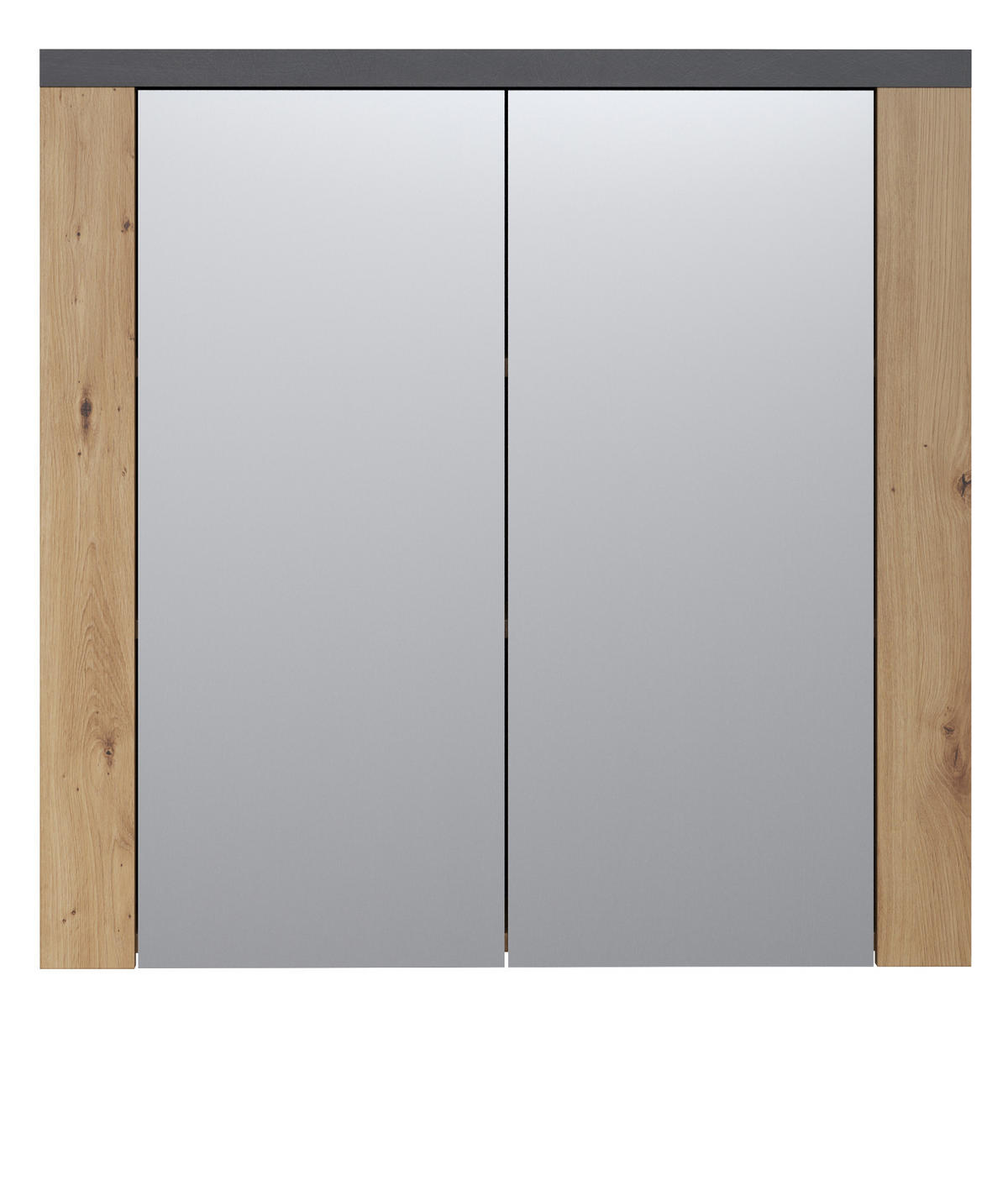 SPIEGELSCHRANK Eiche Artisan, grau 79 x 78 cm, Badschrank 2-türig - Eiche Artisan/Grau, Glas/Holzwerkstoff (78/78/20cm) - Top.Furn