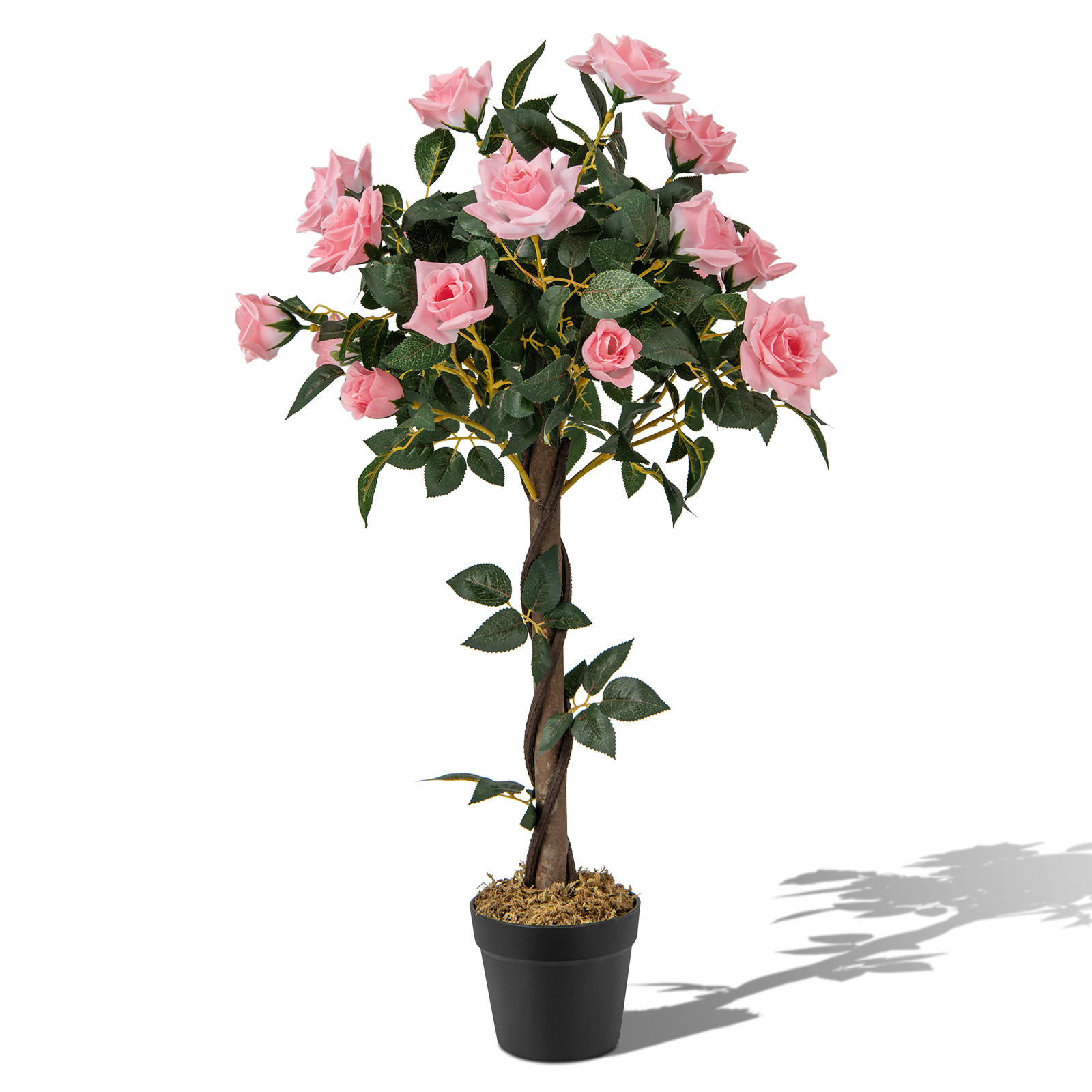KUNSTBAUM Grün + Rosa + Schwarz - Grün, Kunststoff (93cm) - COSTWAY