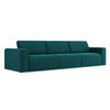 4-SITZER-SOFA Samt Stoff Blau - Blau/Petrol, Kunststoff/Textil (314/80/103cm) - Makamii