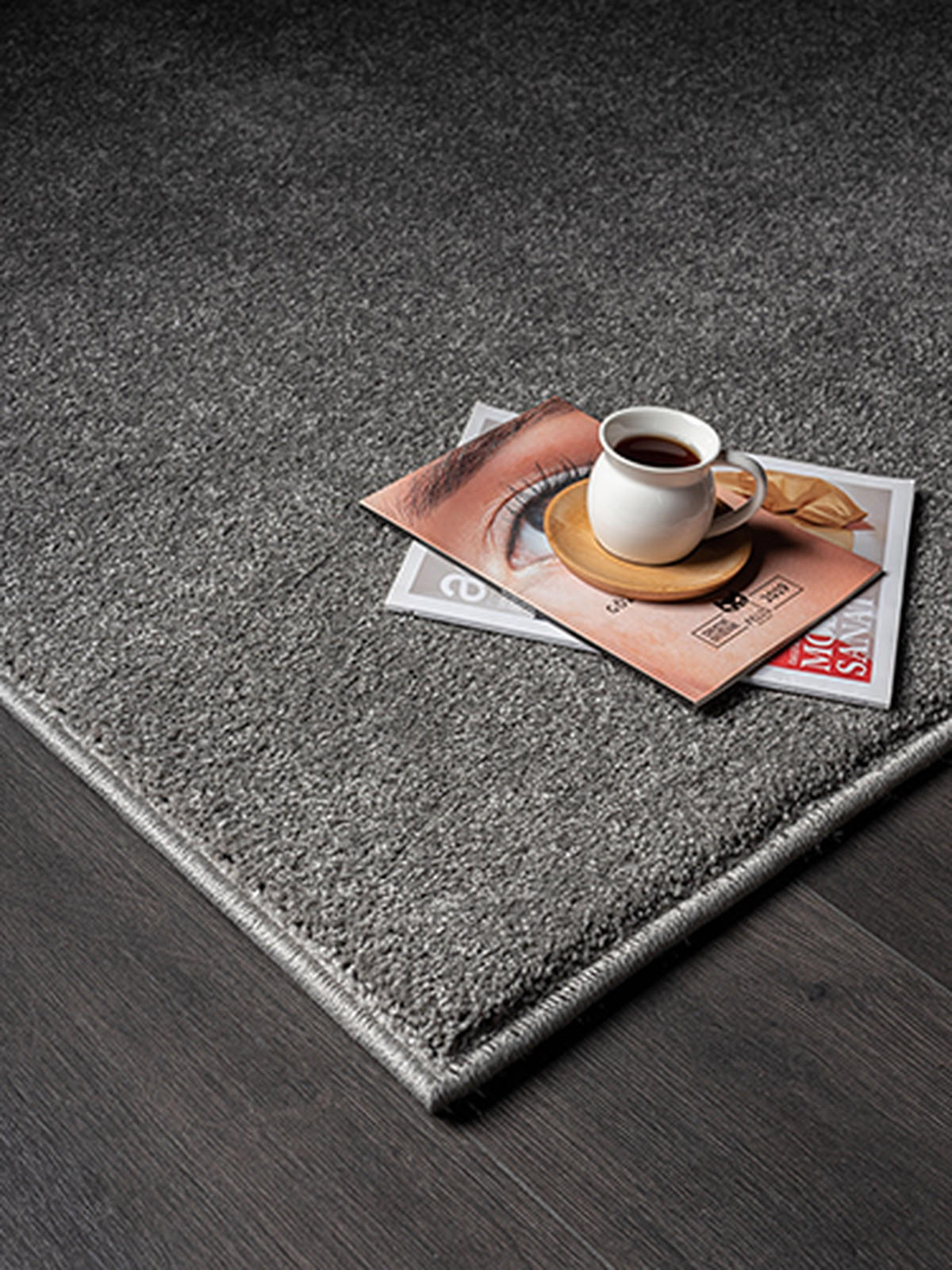 TEPPICH Hochflor BORMIDA Uni Polypropylen Anthrazit Ø 120 cm Rund - Anthrazit, Textil (120/120cm) - KADIMA DESIGN