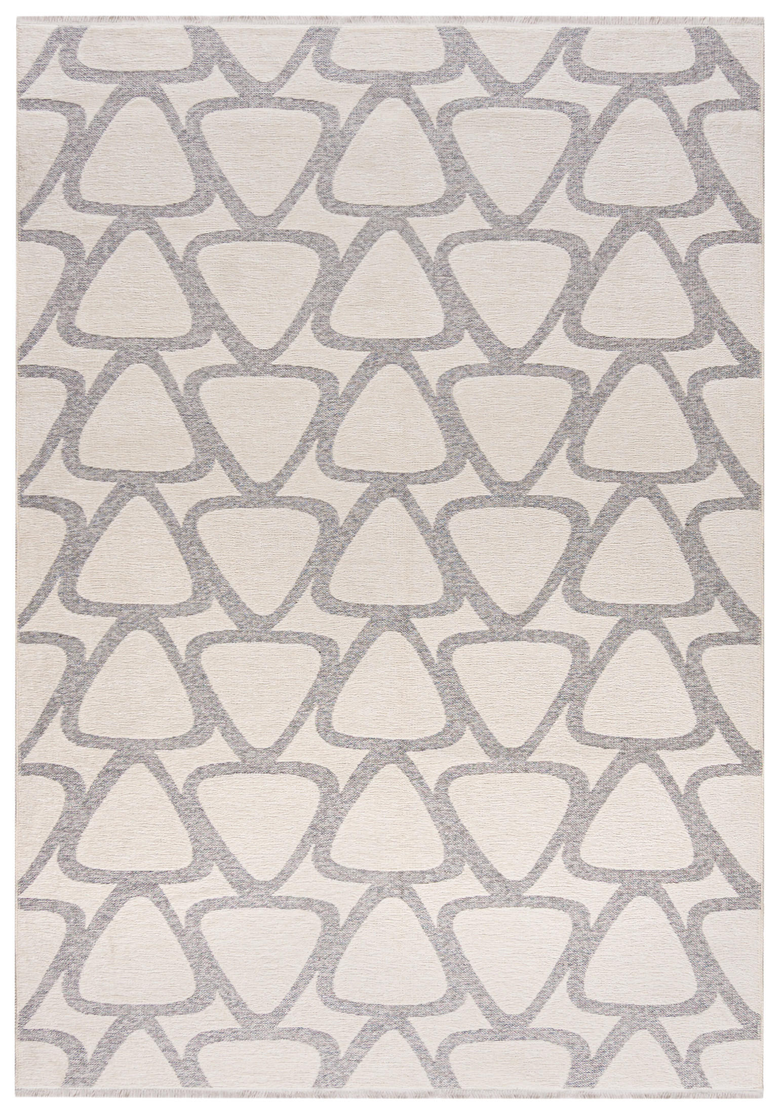 TEPPICH Zweiseitiger Beige Modern Geometrisch - Kurzflor Rechteckig Weich - Graphit Creme Grau - 80 x 200 cm - Beige/Creme, Textil (80/200cm) - Mazovia