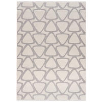 TEPPICH Zweiseitiger Beige Modern Geometrisch - Kurzflor Rechteckig Weich - Graphit Creme Grau - 80 x 150 cm - Beige/Creme, Textil (80/150cm) - Mazovia