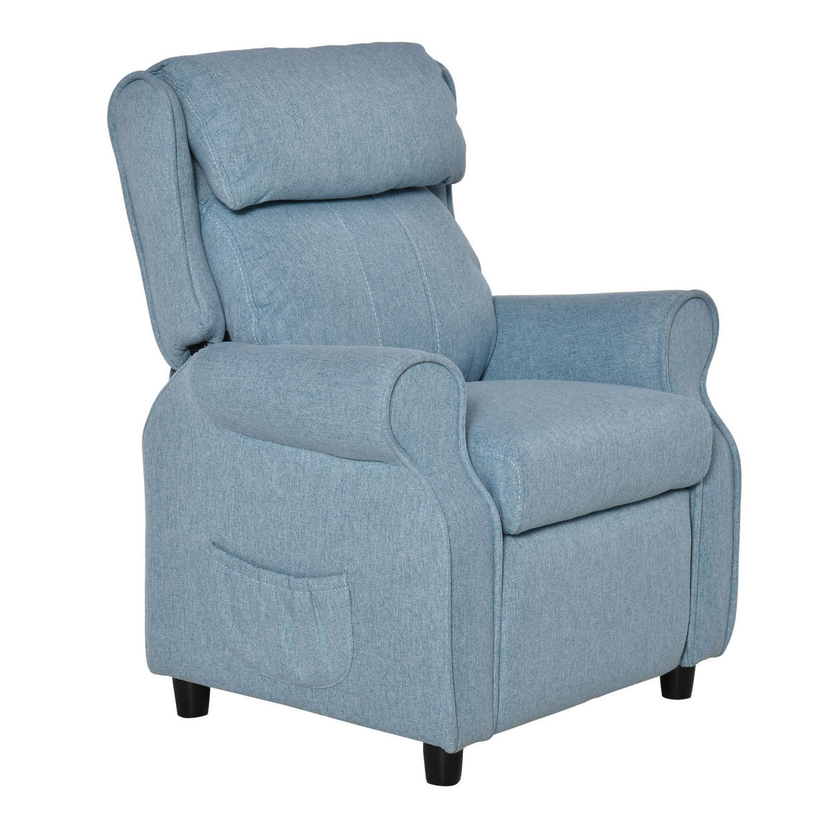 KINDERSESSEL DE-10410 verstellbare Rückenlehne & Fußstütze Blau - Blau, Metall (53/70/58cm) - ComfortXL
