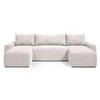 WOHNLANDSCHAFT Plush mit Schlaffunktion Weiß Cord - Creme, Kunststoff/Textil (315/72/145cm) - Bromarkt