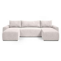 WOHNLANDSCHAFT Plush mit Schlaffunktion Weiß Cord - Creme, Kunststoff/Textil (315/72/145cm) - Bromarkt