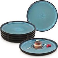 DESSERTTELLER SET VIGO - 6 teilig aus Steingut - Blau, Stein (20.3cm) - Sänger