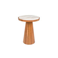 BEISTELLTISCH Mees Rund 40 cm - Braun, Holz (40/40/50cm) - Housecraft Living