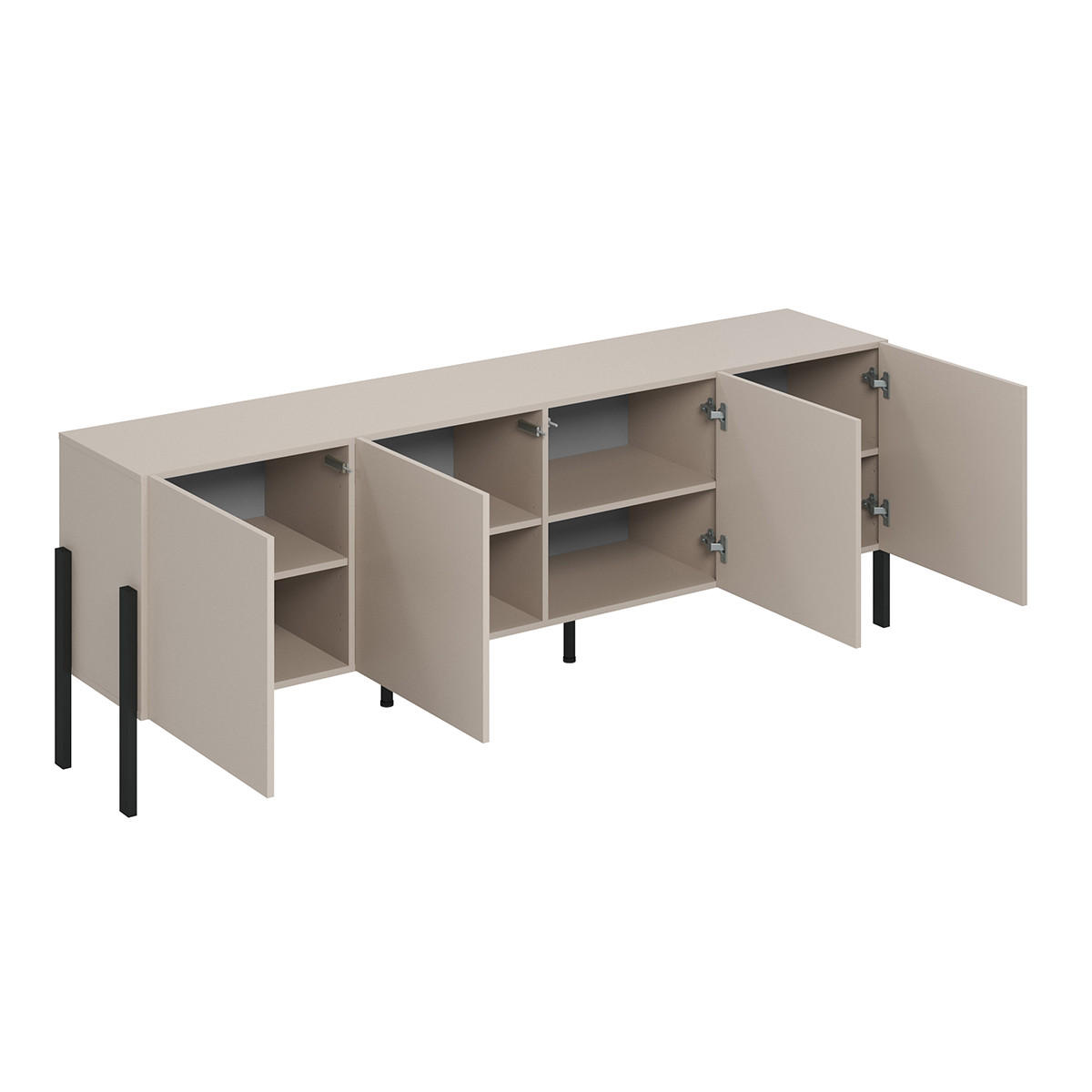 TV STOLEK Bérénice Kašmír a černá - béžová, kompozitní dřevo (204/70/40cm) - Petits-meubles