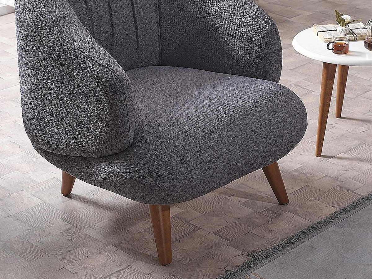 SESSEL mit gerader Rückenlehne - 1 Person - Stoff, Stoff - Anthrazitgrau - Anthrazit, Textil (78/78/85cm) - Vente-Unique