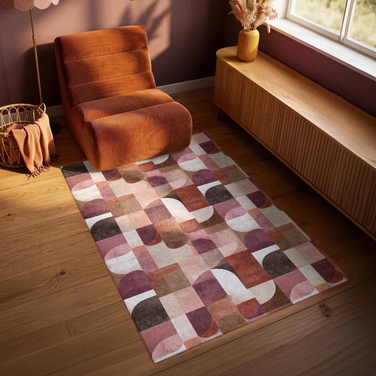 KOBERCE - Geometria - Moderné - Retro - 90x150 cm - viacfarebná, textil/plast (90/0.4cm) - OnlyWow