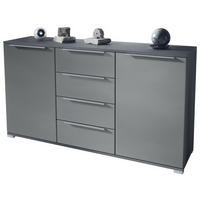 SIDEBOARD Linio Graphit Seidenmatt - Graphitfarben, Holzwerkstoff (138.5/75.5/35cm) - Vladon