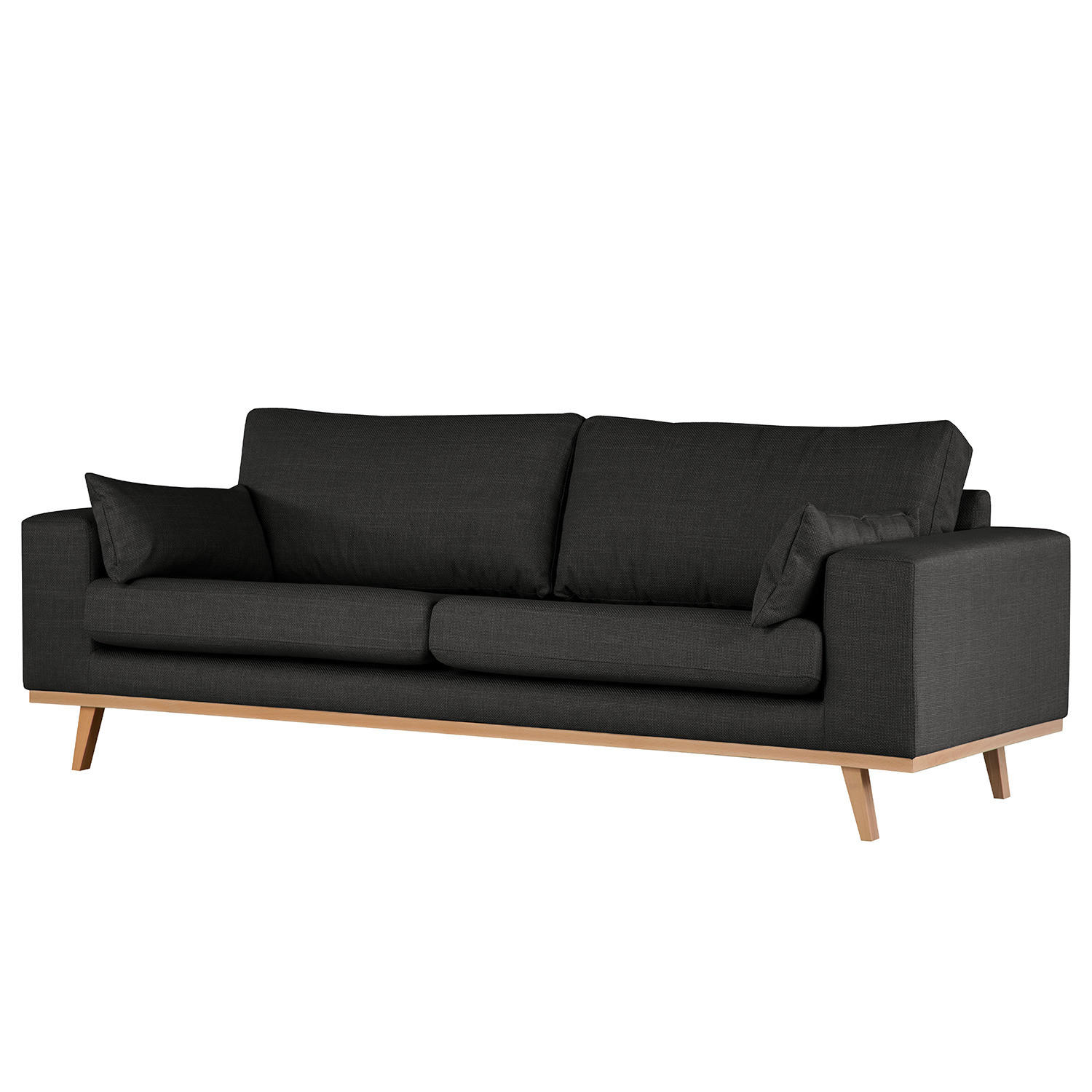 2-SITZER SOFA - Buchefarben/Schwarz, Textil (197/81/88cm) - home24