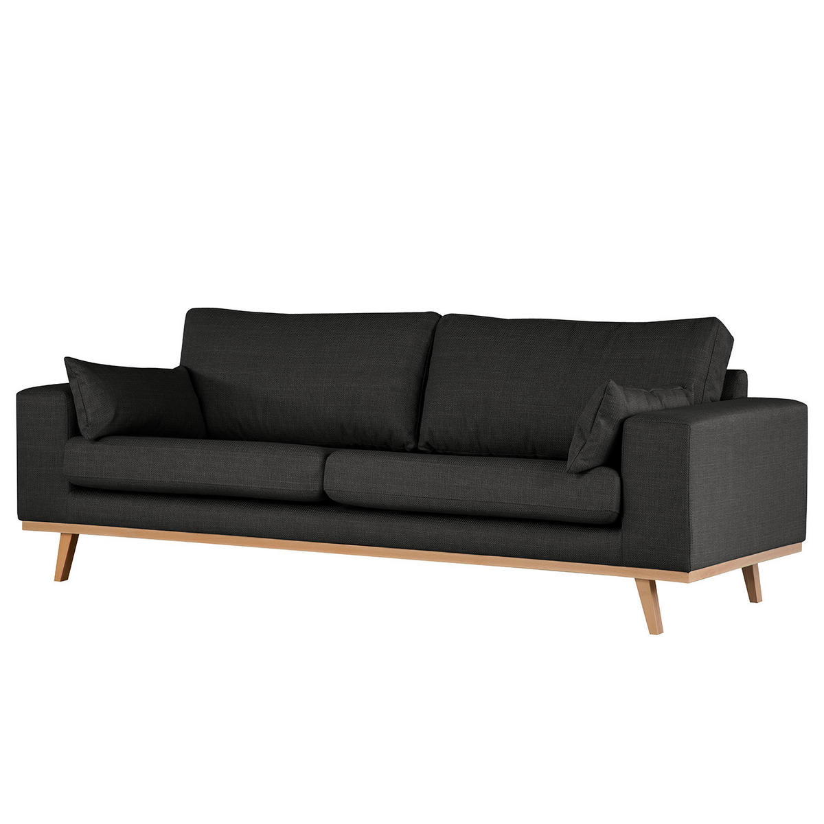 2-SITZER SOFA - Buchefarben/Schwarz, Textil (197/81/88cm) - home24