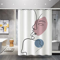 DUSCHVORHANG Polyester schimmelresistent maschinenwaschbar mit Haken rostfrei - Weiß, Textil (180/200cm) - MCBOSON